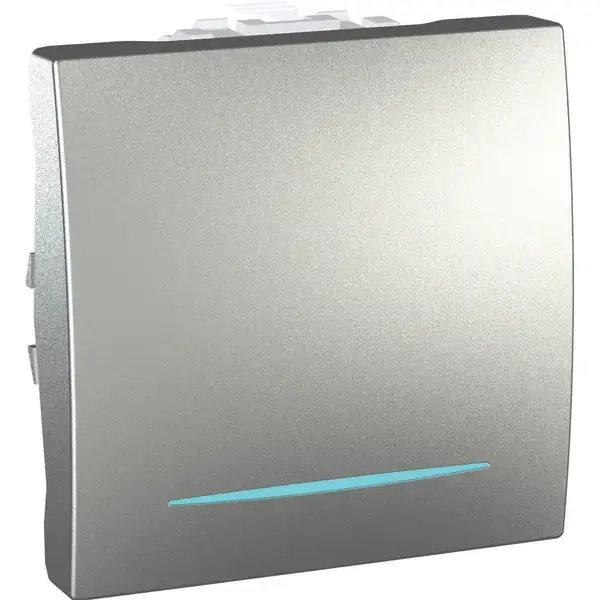 Schneider Electric - MGU3.201.30N - Unica One-way Switch w/Loc.Lght 2m Alum - 1