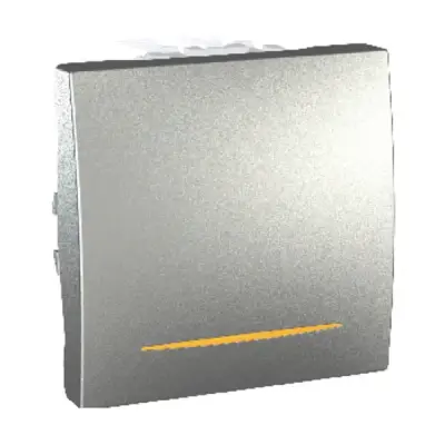 Schneider Electric - MGU3.201.30S - Unica One-way Switch w/Loc.Lght 2m Alum - 1