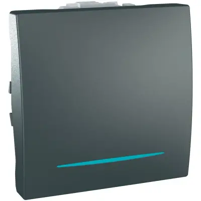 Schneider Electric - MGU3.206.12N - Unica Push-bttn w/Loc.Light 2m Graphite - 1