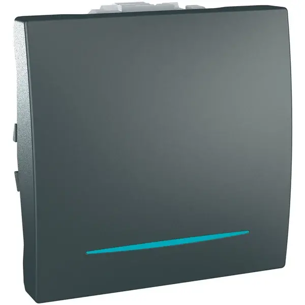 Schneider Electric - MGU3.206.12N - Unica Push-bttn w/Loc.Light 2m Graphite - 1