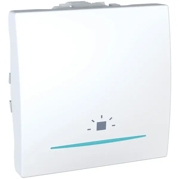 Schneider Electric - MGU3.206.18LN - Unica Push-button w/ Lamp&Light 2m White - 1