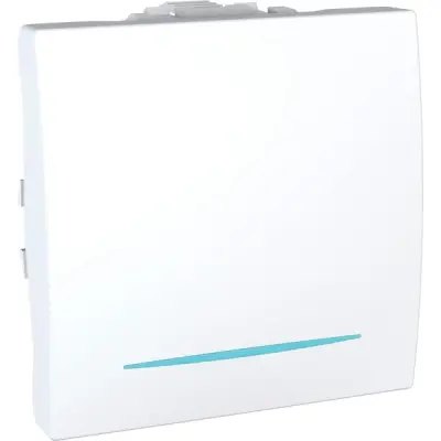 Schneider Electric - MGU3.206.18N - Unica Push-bttn w/Loc.Light 2m White - 1