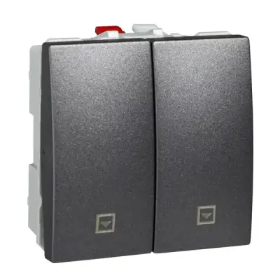 Schneider Electric - MGU3.207.12 - Unica Blind Push-button 2m Graphite - 1