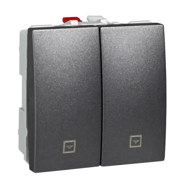 Schneider Electric - MGU3.207.12 - Unica Blind Push-button 2m Graphite - 1