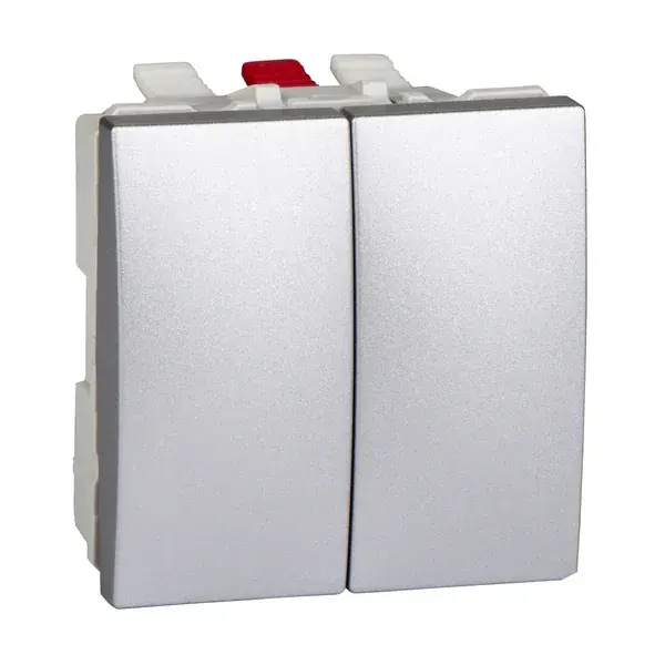 Schneider Electric - MGU3.211.30 - Unica Double One-way Switch 2m Alum - 1