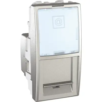 Schneider Electric - MGU3.424.30 - Unica RJ45 Data Socket Cat6 UTP 1m Alum - 1