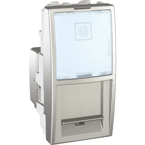Schneider Electric - MGU3.424.30 - Unica RJ45 Data Socket Cat6 UTP 1m Alum - 1