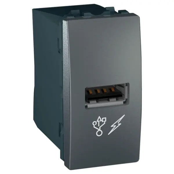 Schneider Electric - MGU3.428.12 - Unica USB Charger 1A 1m Graphite - 1