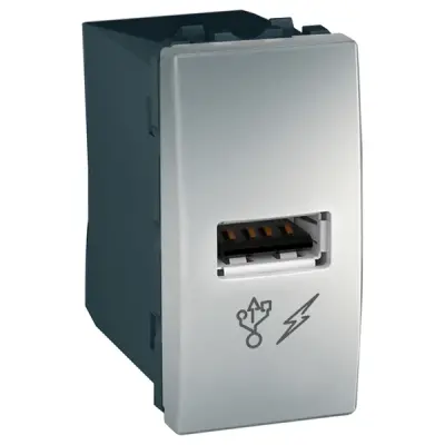 Schneider Electric - MGU3.428.30 - Unica USB Charger 1A 1m Alum - 1