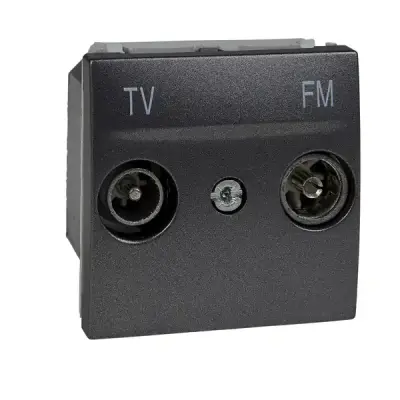 Schneider Electric - MGU3.451.12 - Unica TV/FM Individual Socket 2m Grpht - 1