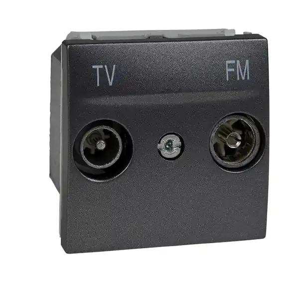 Schneider Electric - MGU3.451.12 - Unica TV/FM Individual Socket 2m Grpht - 1