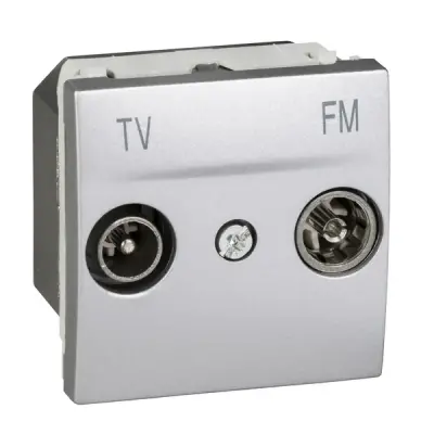 Schneider Electric - MGU3.451.30 - Unica TV/FM Individual Socket 2m Alum - 1