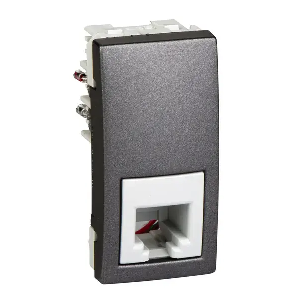 Schneider Electric - MGU3.490.12 - Unica RJ11 4-contacts Socket 1m Graphite - 1