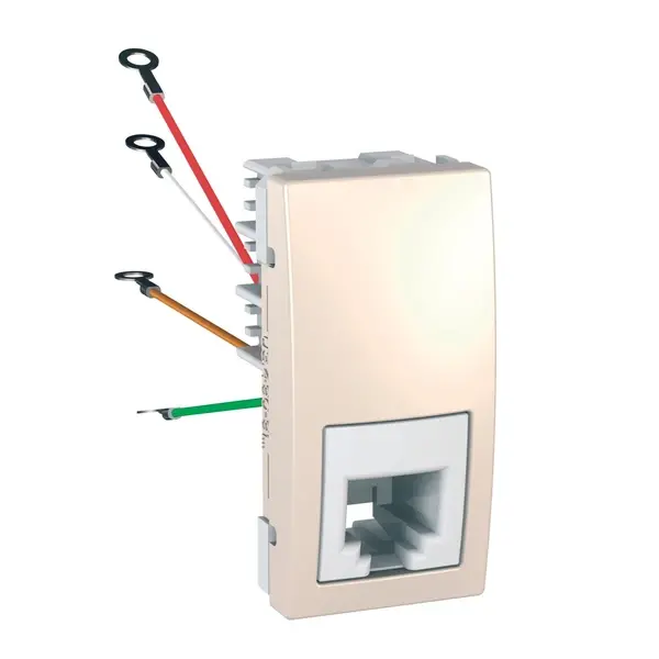 Schneider Electric - MGU3.490.25 - Unica RJ11 4-contacts Socket 1m Ivory - 1
