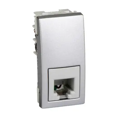 Schneider Electric - MGU3.490.30 - Unica RJ11 4-contacts Socket 1m Alum - 1