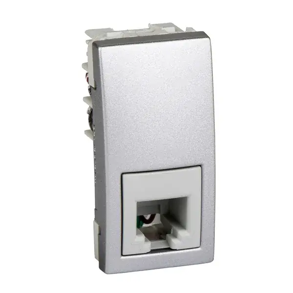Schneider Electric - MGU3.490.30 - Unica RJ11 4-contacts Socket 1m Alum - 1