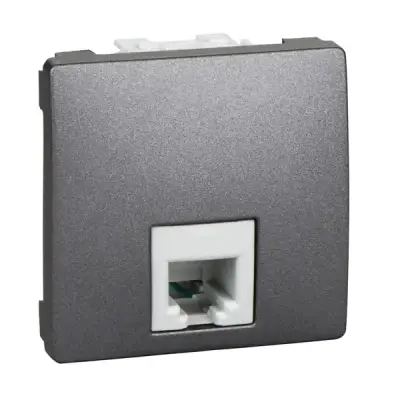 Schneider Electric - MGU3.492.12 - Unica RJ11 4-contacts Socket 2m Graphite - 1