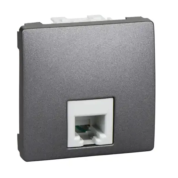 Schneider Electric - MGU3.492.12 - Unica RJ11 4-contacts Socket 2m Graphite - 1
