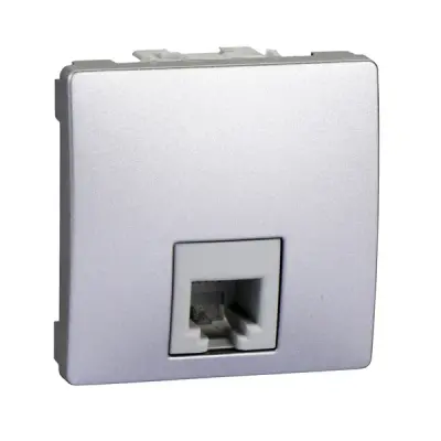 Schneider Electric - MGU3.492.30 - Unica RJ11 4-contacts Socket 2m Alum - 1