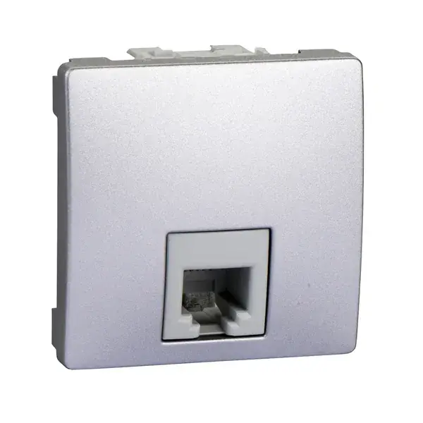 Schneider Electric - MGU3.492.30 - Unica RJ11 4-contacts Socket 2m Alum - 1