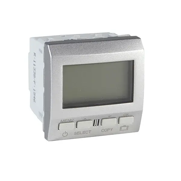 Schneider Electric - MGU3.505.30 - Unica Weekly Prog. Thermostat 2m Alum - 1