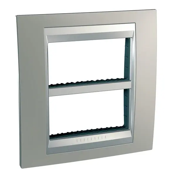 Schneider Electric - MGU49.424.039 - Unica Top Frame 2x4m Matt Nickel-Alum - 1