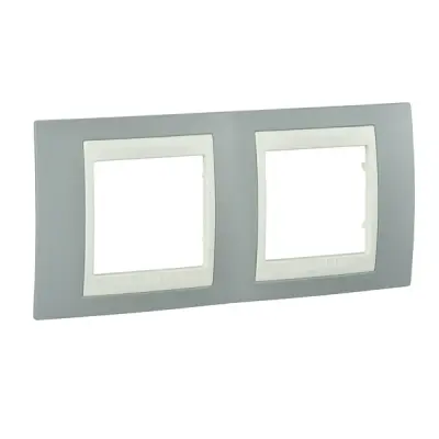 Schneider Electric - MGU6.004.565 - Unica Plus 2g Frame Mist Grey-Ivory - 1
