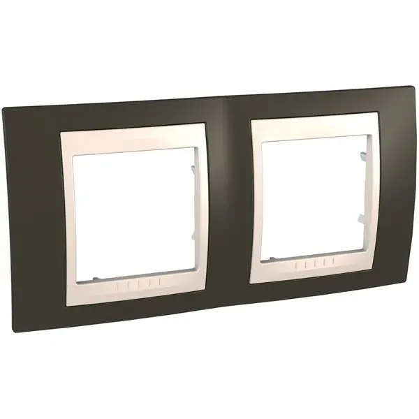 Schneider Electric - MGU6.004.571 - 2gang c. frame Cacao/Iv - 1