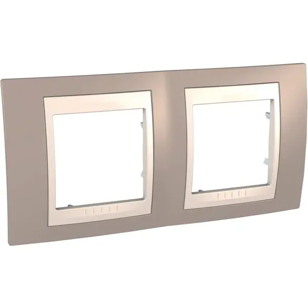 Schneider Electric - MGU6.004.574 - Unica Plus 2g Frame Mink-Ivory - 1