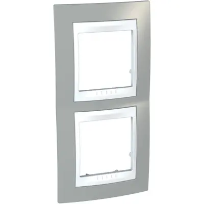 Schneider Electric - MGU6.004V.865 - Unica Plus 2g Vert Frame Mist Grey-Wht - 1