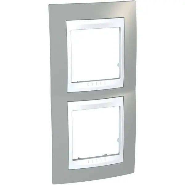 Schneider Electric - MGU6.004V.865 - Unica Plus 2g Vert Frame Mist Grey-Wht - 1