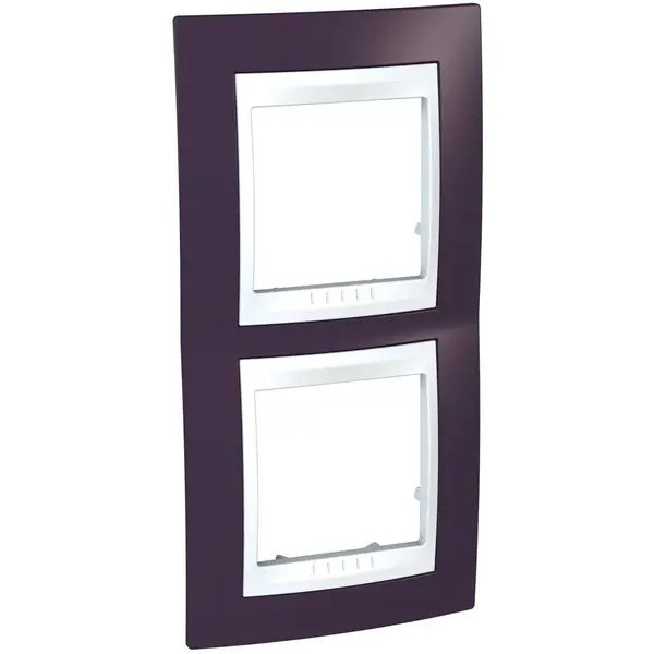 Schneider Electric - MGU6.004V.872 - Unica Plus 2g Vert Frame Garnet-Wht - 1