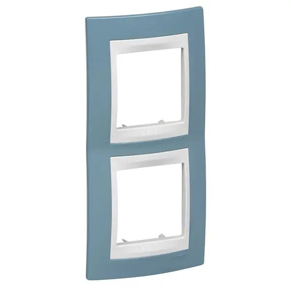 Schneider Electric - MGU6.004V.873 - 2gang vert. c. frame Manganese blue/Wh - 1