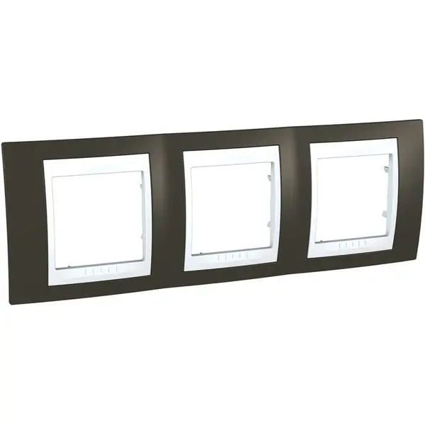Schneider Electric - MGU6.006.871 - 3gang c. frame Cacao/Wh - 1