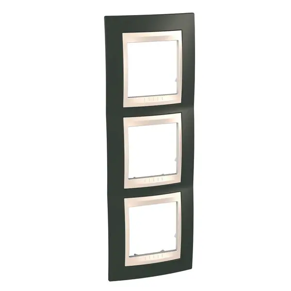Schneider Electric - MGU6.006V.571 - 3gang vert. c. frame Cacao/Iv - 1