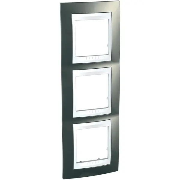 Schneider Electric - MGU6.006V.824 - Unica Plus 3g Vert Frame Champagne-Wht - 1