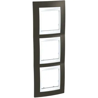 Schneider Electric - MGU6.006V.871 - 3gang vert. c. frame Cacao/Wh - 1