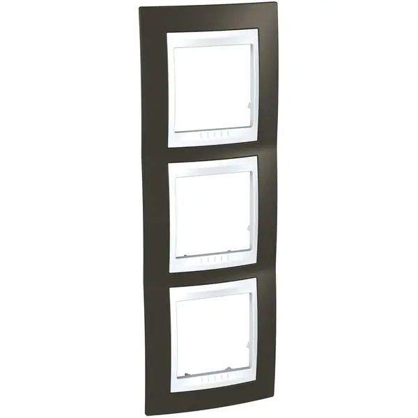 Schneider Electric - MGU6.006V.871 - 3gang vert. c. frame Cacao/Wh - 1
