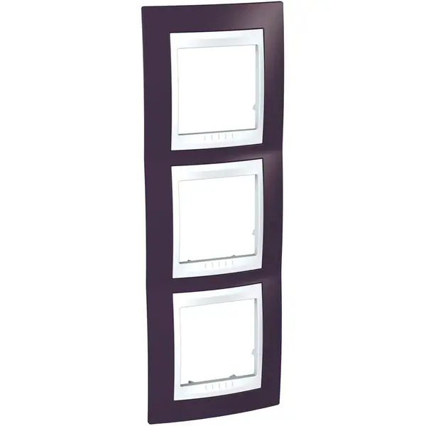 Schneider Electric - MGU6.006V.872 - Unica Plus 3g Vert Frame Garnet-Wht - 1