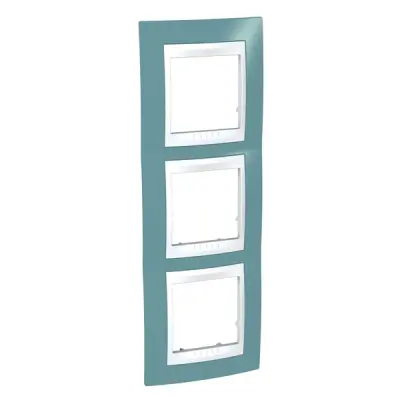 Schneider Electric - MGU6.006V.873 - 3gang vert. c. frame Manganese blue/Wh - 1