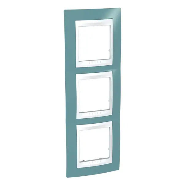 Schneider Electric - MGU6.006V.873 - 3gang vert. c. frame Manganese blue/Wh - 1