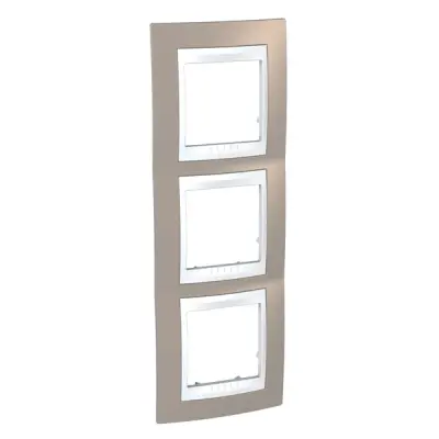 Schneider Electric - MGU6.006V.874 - Unica Plus 3g Vert Frame Mink-Wht - 1