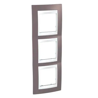 Schneider Electric - MGU6.006V.876 - 3gang vert. c. frame Mauve/Wh - 1