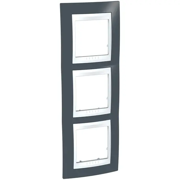 Schneider Electric - MGU6.006V.877 - 3gang vert. c. frame Slate grey/Wh - 1