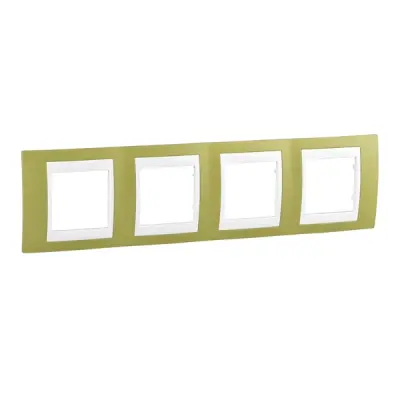 Schneider Electric - MGU6.008.866 - 4gang c. frame Pistachio/Wh - 1