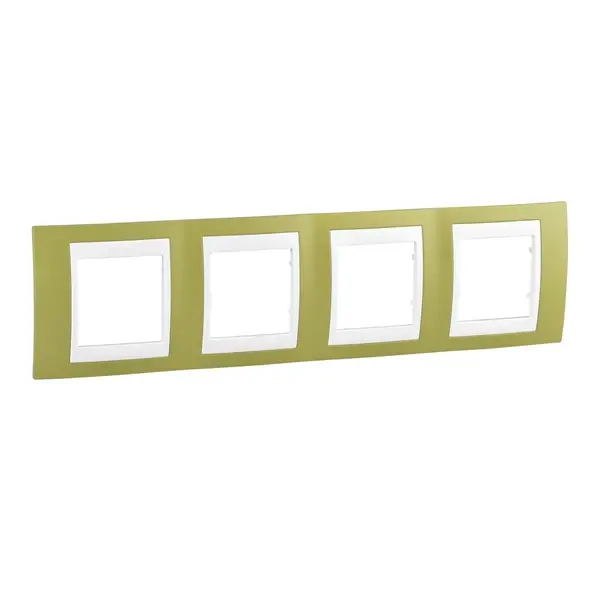 Schneider Electric - MGU6.008.866 - 4gang c. frame Pistachio/Wh - 1