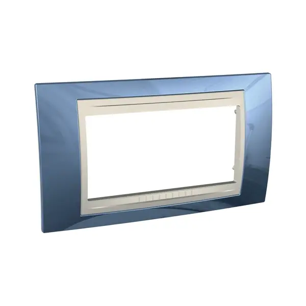 Schneider Electric - MGU6.104.554 - Unica Plus Frame 4m Glacial Blue-Ivory - 1
