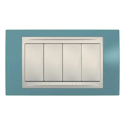 Schneider Electric - MGU6.104.573 - Dört modül çerçeve - Gök mavisi/fildişi - 1