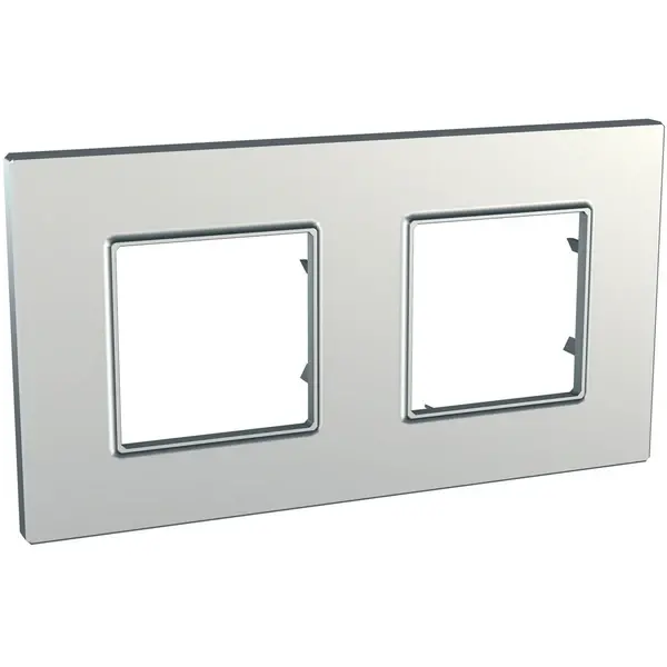 Schneider Electric - MGU6.704.55 - Unica Quadro 2g Frame Silver Metallic - 1