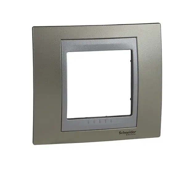 Schneider Electric - MGU66.002.095 - Tekli çerçeve - Mat titanyum- Aluminyum - 1